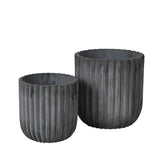 Fiber Flowepot cylinder s/2, Charcoal - Unoliving.com