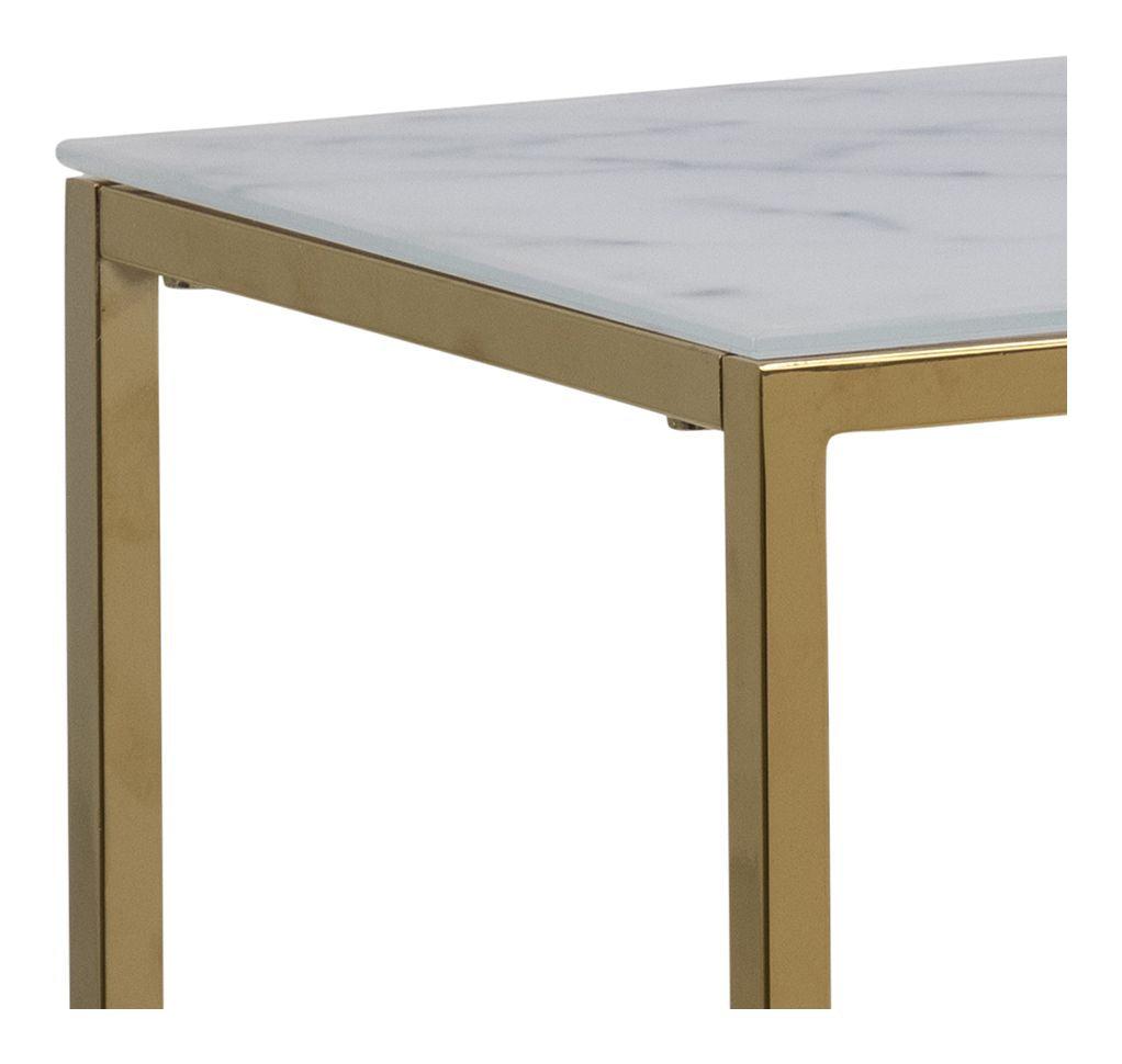 Filippa Bogreol 2 hylder m. hvidt marmorprint, Guld - Unoliving.com