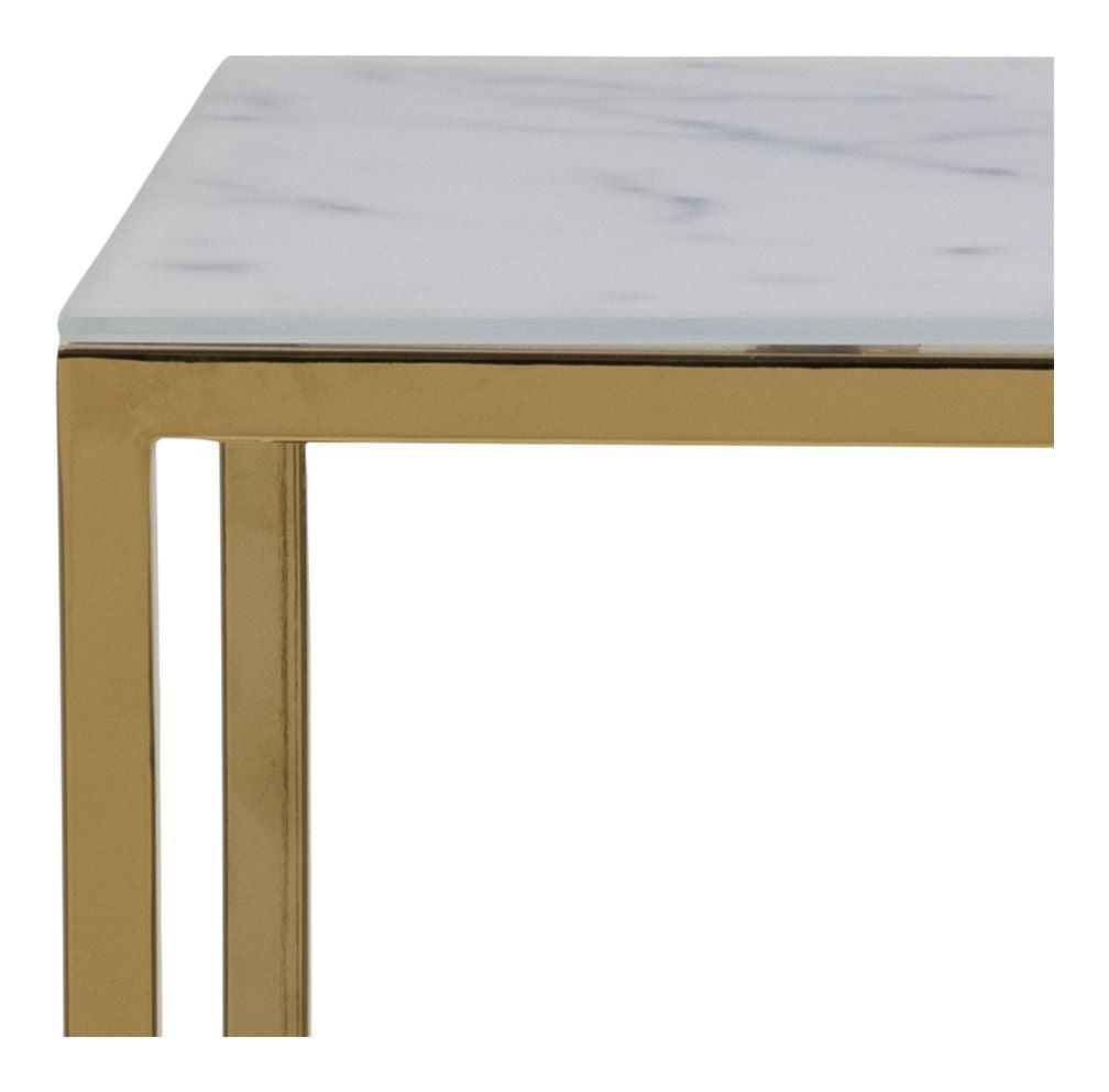 Filippa Bogreol 2 hylder m. hvidt marmorprint, Guld - Unoliving.com