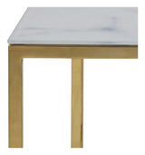 Filippa Sofabord 90x60, Hvidt marmorprint/Guld - Unoliving.com