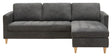 Firenze Sofa m. flytbar Chaiselong, Mørkegrå m. Natur træben - Unoliving.com