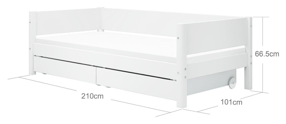 Flexa White Enkelt seng m. sengeskuffer, 200x90 - Unoliving.com