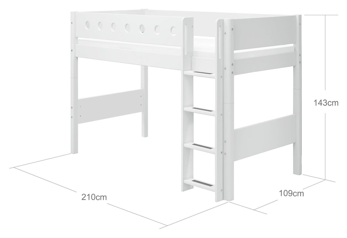 Flexa White Semi-Halvhøj seng, 200x90 - Unoliving.com