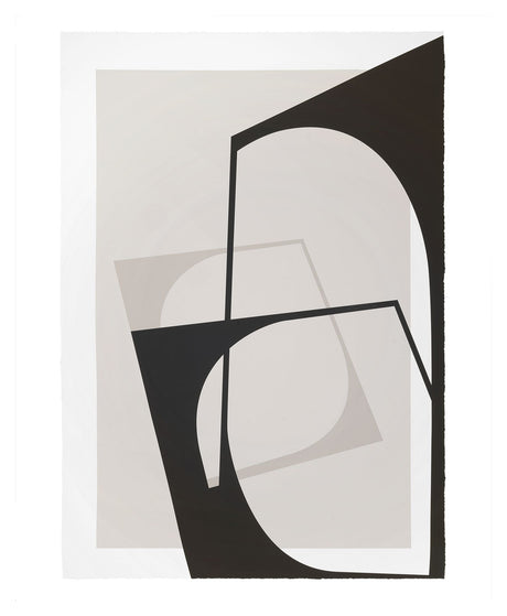 Frame Abstraction Art Print 100x70, Beige/Hvid/Sort - Unoliving.com