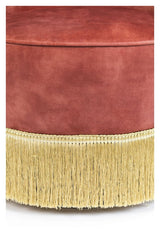 Fringe Me Up Loungestol, Rosa Velour - Unoliving.com