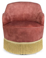 Fringe Me Up Loungestol, Rosa Velour - Unoliving.com