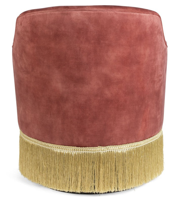 Fringe Me Up Loungestol, Rosa Velour - Unoliving.com