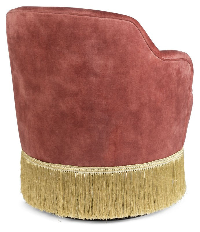 Fringe Me Up Loungestol, Rosa Velour - Unoliving.com