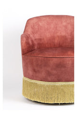 Fringe Me Up Loungestol, Rosa Velour - Unoliving.com