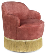 Fringe Me Up Loungestol, Rosa Velour - Unoliving.com