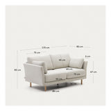 GILMA 2-pers. Sofa m. mørke ben, Pearl - Unoliving.com