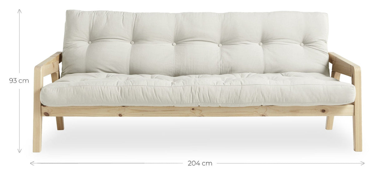 GRAB Sovesofa 130x200, Fyrretræ/Offwhite - Unoliving.com