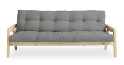 GRAB Sovesofa 130x200, Natur/Grey - Unoliving.com