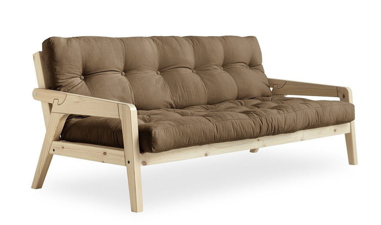 GRAB Sovesofa 130x200, Natur/Mocca - Unoliving.com