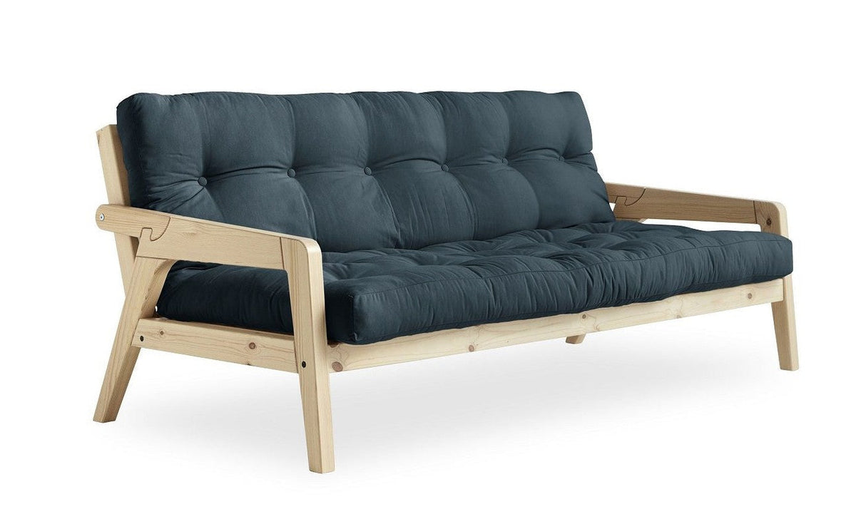 GRAB Sovesofa 130x200, Natur/Petrol blue - Unoliving.com