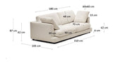 Gala 3-pers. sofa, Beige Chenillestof - Unoliving.com