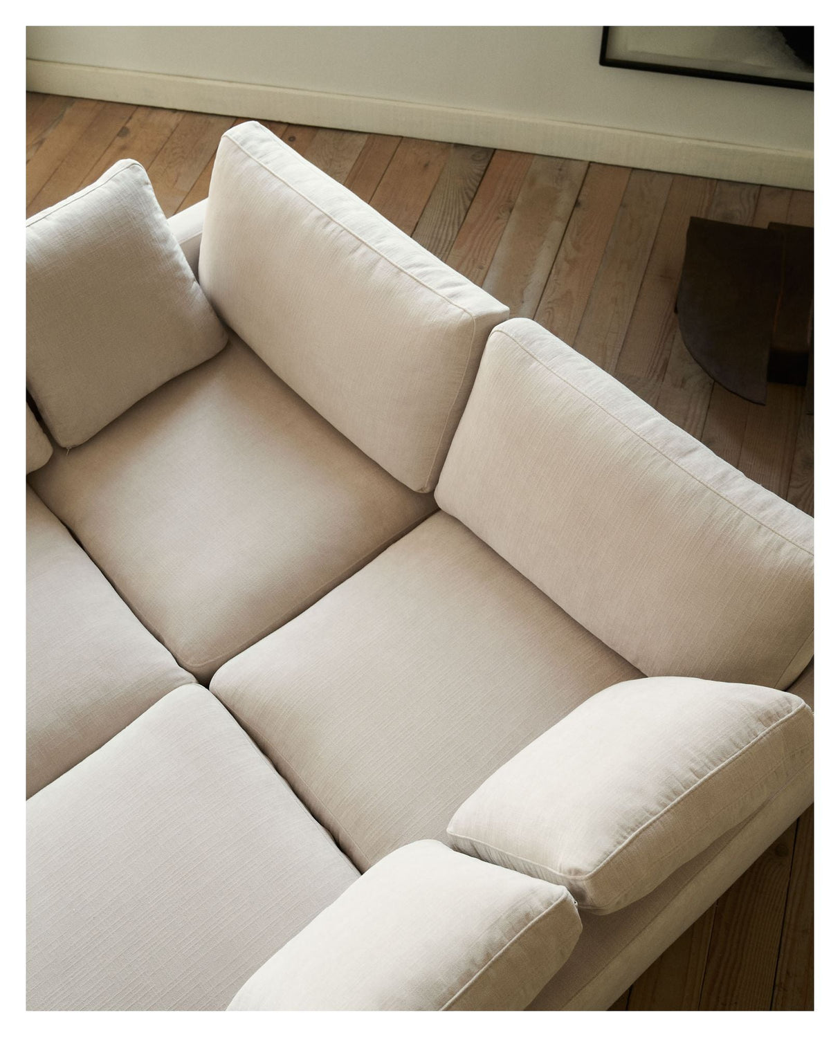 Gala 3-pers. sofa m. dobbelt chaiselong, Beige Chenillestof - Unoliving.com