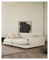 Gala 3-pers. sofa m. dobbelt chaiselong, Beige Chenillestof - Unoliving.com