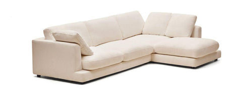 Gala 4-pers. sofa m. chaiselong i højre side, Beige Chenillestof - Unoliving.com