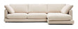 Gala 4-pers. sofa m. chaiselong i højre side, Beige Chenillestof - Unoliving.com