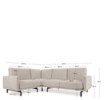 Galene 3-pers. Hjørnesofa, 207x267, Beige chenille - Unoliving.com