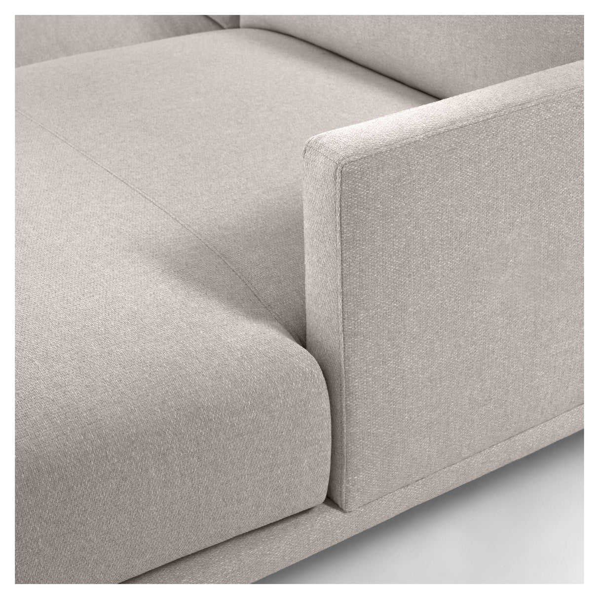 Galene 3-pers. Sofa m. højrevendt chaiselong, B194, Beige chenille - Unoliving.com