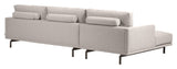 Galene 3-pers. Sofa m. højrevendt chaiselong, B254, Beige chenille - Unoliving.com