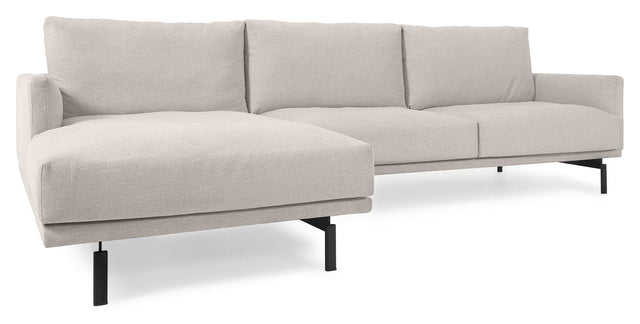 Galene 3-pers. Sofa m. højrevendt chaiselong, B254, Beige chenille - Unoliving.com