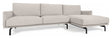 Galene 3-pers. Sofa m. venstrevendt chaiselong, B254, Beige chenille - Unoliving.com