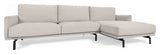 Galene 3-pers. Sofa m. venstrevendt chaiselong, B254, Beige chenille - Unoliving.com