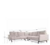 Galene 4-pers. Hjørnesofa, 267x267, Beige chenille - Unoliving.com