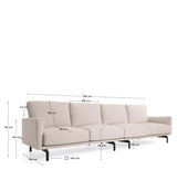 Galene 4-pers. Sofa, B334, Beige chenille - Unoliving.com