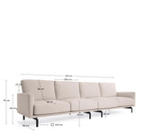 Galene 4-pers. Sofa, B424, Beige chenille - Unoliving.com