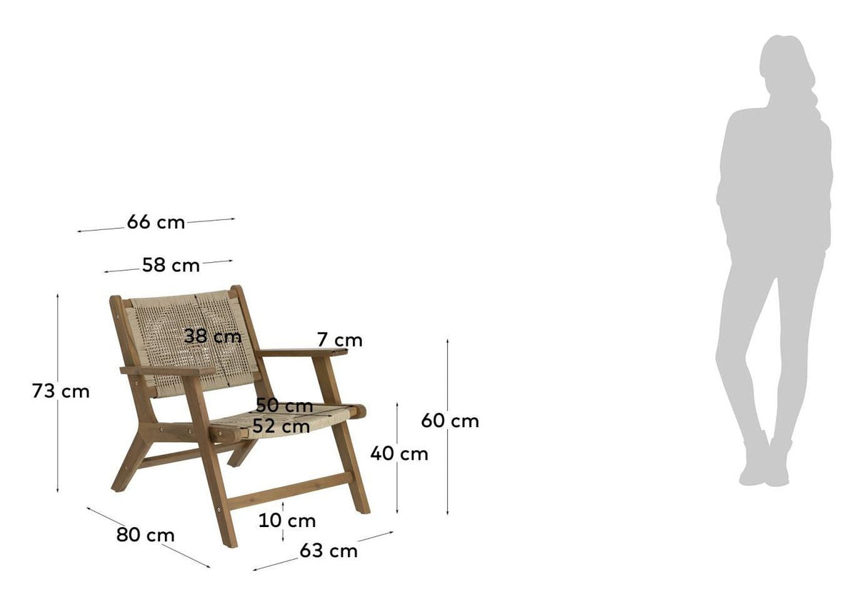 Geralda Loungestol, Mørk bejdset Akacie/Polyrattan flet - Unoliving.com