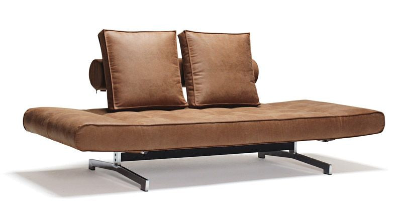 Ghia Chrome Sovesofa, Fanual/Brown - Unoliving.com