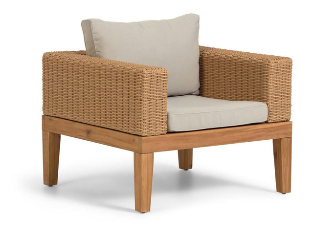 Giana Loungestol Akacie/Polyrattan - Unoliving.com