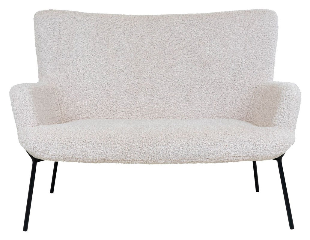 Glasgow 2-pers. Sofa m. Kunstigt Lammeskind, Hvid - Unoliving.com