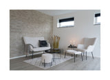 Glasgow 2-pers. Sofa m. Kunstigt Lammeskind, Hvid - Unoliving.com