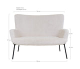 Glasgow 2-pers. Sofa m. Kunstigt Lammeskind, Hvid - Unoliving.com