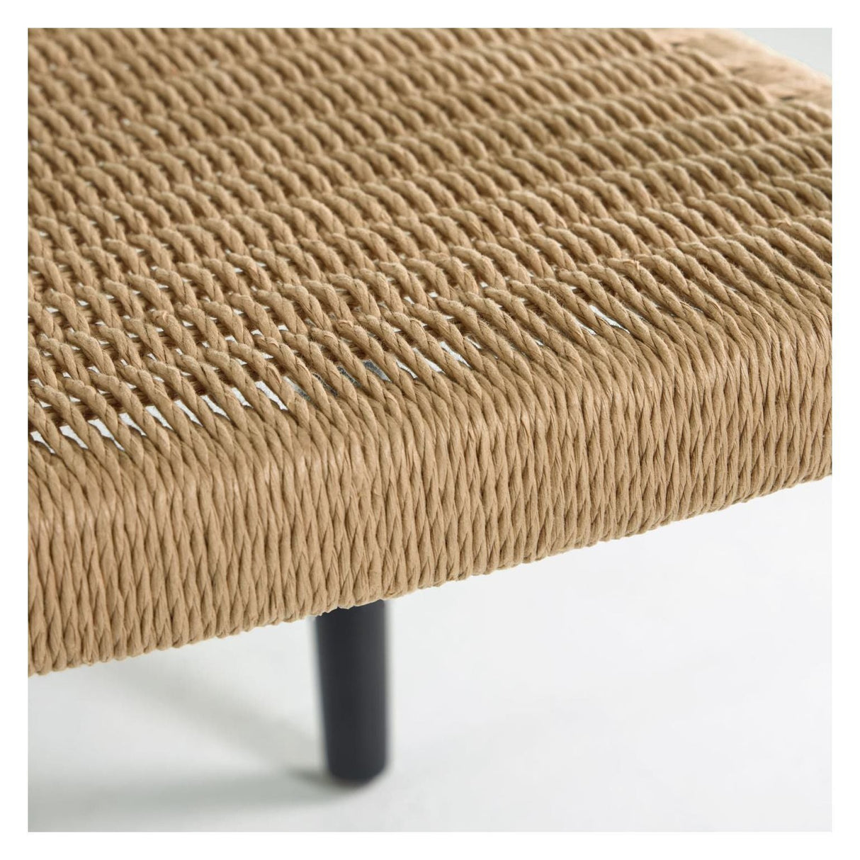 Glynis Spisebordsstol Mat Sort finish/Beige papirreb - Unoliving.com