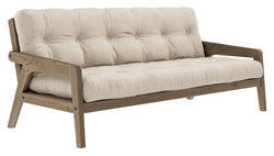 Grab Sovesofa, Brun lakeret fyrretræ, Beige - Unoliving.com