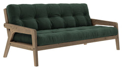 Grab Sovesofa, Brun lakeret fyrretræ, Seaweed fløjl - Unoliving.com