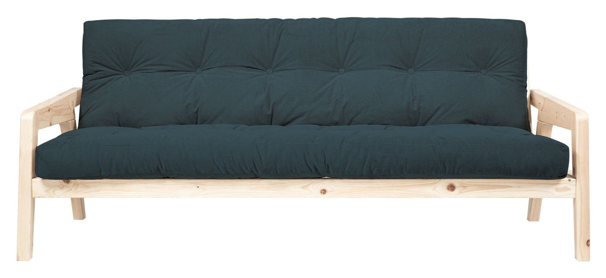 Grab Sovesofa, Fyrretræ/Pale Blue fløjl - Unoliving.com