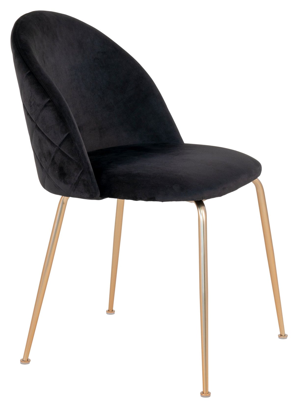 Geneve Spisebordsstol, Sort Velour/Messing - Unoliving.com