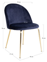 Geneve Spisebordsstol, Sort Velour/Messing - Unoliving.com