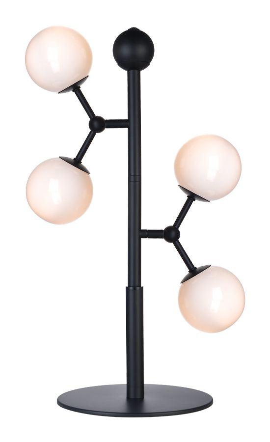 Halo Design ATOM Bordlampe, sort/opal, 4XG9 - Unoliving.com