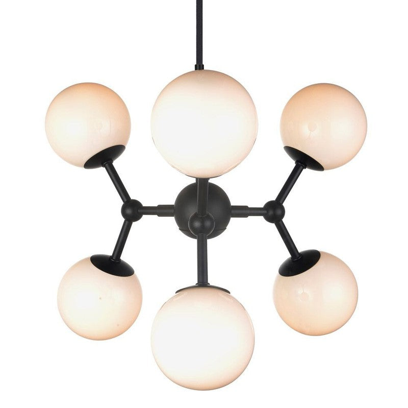 Halo Design ATOM Lysekrone sort/opal glas - Unoliving.com