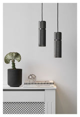 Halo Design Cylinder Pendel, Gun metal - Unoliving.com