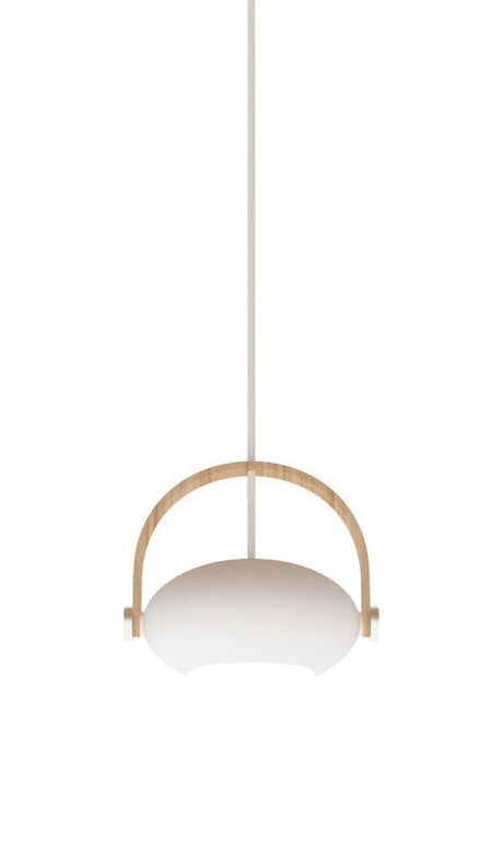 Halo Design D.C pendel Ø18, Hvid m/egetræ 250cm cable - Unoliving.com