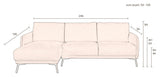 Harper Sofa m. venstrevendt chaiselong, Beige - Unoliving.com